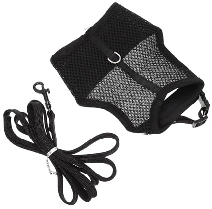UPKOCH Harnais Respirant pour Lapin S Gilet Léger Noir Laisse Ensemble de Corde de Traction pour Petits Animaux Adapté à la Promenade Quotidienne l'exercice des Lapins