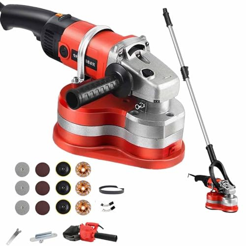 Set levigatrice per pavimenti e calcestruzzo per lucidare superfici in marmo e granito con asta telescopica