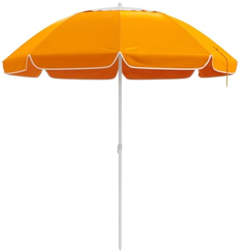 vidaXL Trädgårdsparasol 160 cm 170T polyester Orange, Höjdjusterbar parasoll utan stativ, lutningsfunktion, lackerad stålram, väderbeständig, blommönster & luftventil