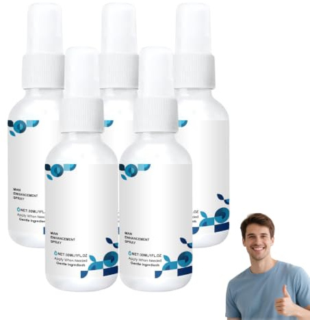 Spray per la cura dell'uomo con fieno greco e L-arginina – Spray per il potenziamento maschile con estratti naturali – Mist rivitalizzante per l'uomo con estratto di semi di fieno pot (5 bottiglie)