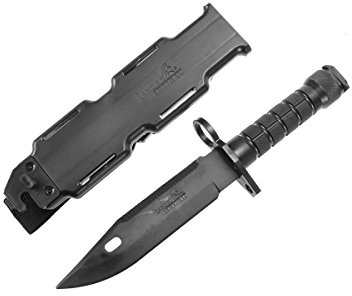 Lancer Tactical M9 Rubber Rubber Knife Training with Sheath for Airsoft Guns, Martial Arts Guard Fight; included Leg Holster Holder Handle Grip