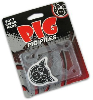 PIG Piles RISERS Skateboard 1/8 Riser Pads Shock Pads Clear
