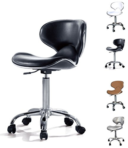 VALI Ergonomischer Drehhocker mit Lehne Schwarz