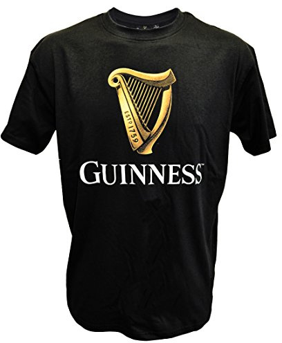 Guinness - T-Shirt - Taille Normale - Col Ras du Cou - Manches Courtes Homme - Noir - Large