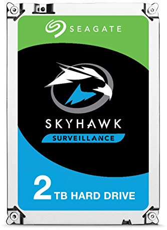 Seagate SkyHawk, interne Festplatte 2 TB HDD, für Videoaufnahme mit bis zu 64 Kameras, 3.5 Zoll, 64 MB Cache, SATA 6 Gb/s, silber, inkl. 3 Jahre Rescue Service, Modellnr.: ST2000VX008