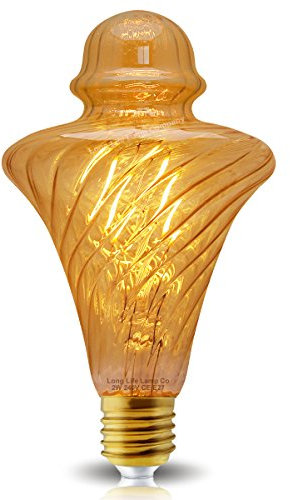 Long Life Lamp Company Vintage LED 2w Filament Light Bulb Swirling Gold Glass E27