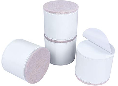 Ezprotekt 2/5.1 cm Möbelerhöhung aus Karbonstahl, 2.4 Breit, Selbstklebende Möbelerhöhung fügt 2 Höhe zu Betten, Sofas Schränken, Unterstützt 20.000 lbs, Weiße Runde