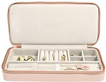 Stackers Blush Pink Sleek Necklace Travel Jewellery Box