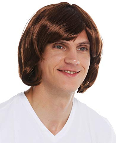 WIG ME UP - 2623-P33 Perücke Karneval Halloween Herren Mittelalter Minnesänger Schlager-Sänger trashiger Frisur Fail