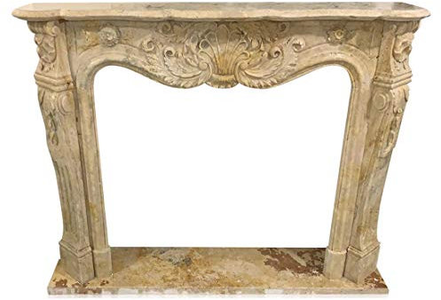 Klassischer Kamin, Marmor Gelb Ägypten, Marble Fireplace L130