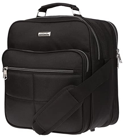 Christian Wippermann Arbeitstasche Herren - Strapazierfähige 1680D Nylon Tasche mit Trolleyhalterung, Verstellbarer Tragegurt bis 150cm, DIN-A4 Kompatibel, Wasserabweisend, 16L, Größe: 30x32x17cm