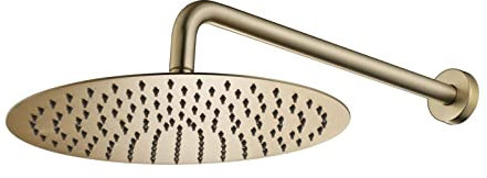 Soffione doccia quadrato a pioggia spazzolato oro, soffione doccia ultrasottile da 10 pollici con braccio doccia, accessori doccia, set soffione doccia a parete