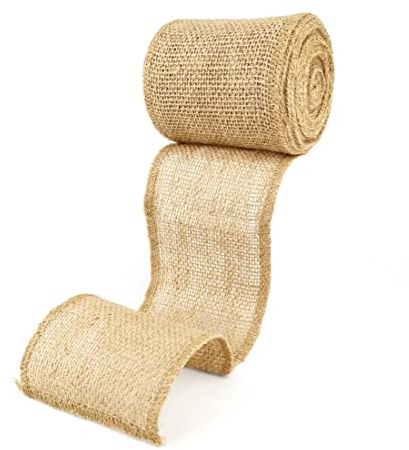 D.RECT Juteband natur brun rulle 10 x 500 cm – 10 cm brett – jute presentband vintage – dekorativt band bröllop – jutetyg för blomster och dekoration