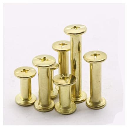 VLIZO HüLsenmuttern M5x5/6/8/10/12-100mm Messing Gloden Plattiert Sex Bolt Chicago Schraube Buchbinderschrauben 5-20st Schrankverbinder