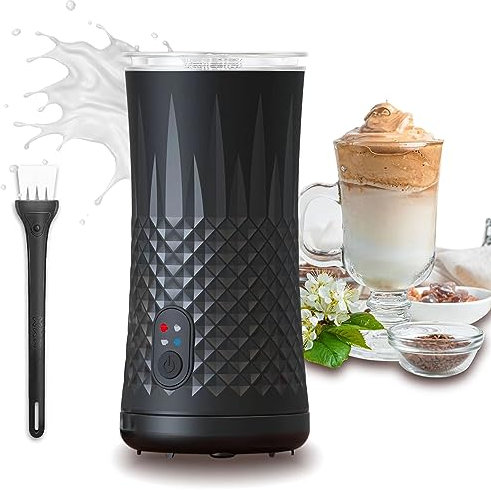 Milchaufschäumer Elektrisch, Viafexna 4 in 1 Milchschäumer Elektrisch, Heißes und Kaltes Milchaufschäumen, Automatische Abschaltung, 4 Modi Aufschäumer, Antihaft-Beschichtung, Leicht zu Reinigen