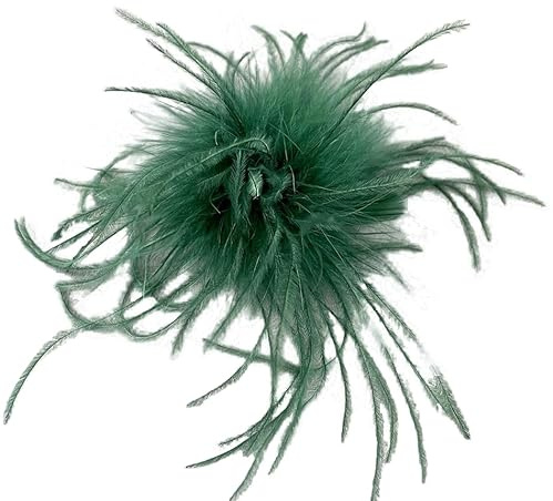 Federbrosche für Damen,Flauschige Straußenfeder Brosche Haarclip Braut Hochzeit Kopfschmuck Brosche Pin Haar Accessoire Fascinator Kopfbedeckung für Mädchen Frauen Geburtstag Hochzeit Party Strand