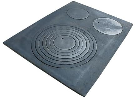 SEZAM Piastra in ghisa per forno con 3 fori, 68 x 52 cm, piastra in ghisa grigia