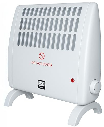 SHX SHX05FW450 Détecteur de gel avec support mural 450 W - Détecteur de gel avec thermostat réglable, 450 W, appareil sur pied ou montage mural, blanc