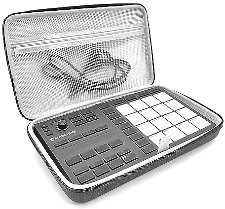 Musiin Estuche rígido de Viaje Compatible con el Controlador de batería analógico Native Instruments Maschine Mikro MK3. Interior de Terciopelo (Gris).