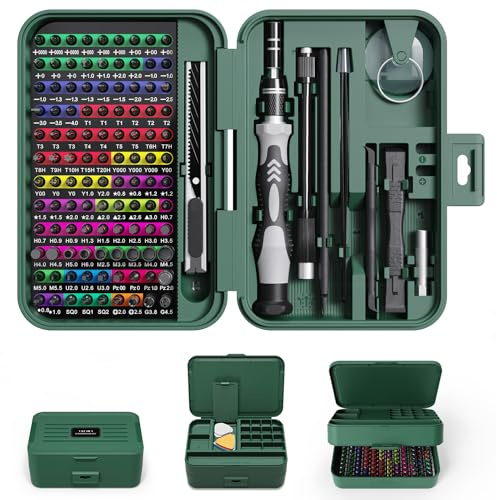 YOYSUN Precision Screwdriver Set, 132 in 1 Repair Tool Kits with Storage Box, 108 Bits, Color-coded Identification Toolkits for iPhone/Mac/iPad/Tablet/Laptop/Xbox Series/PS3/PS4/Nintendo Switch/Eyegla