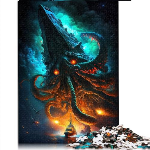 Sternenhimmel-Krake, 1000-teiliges Puzzle für Erwachsene, Premium-Brettspiel aus 100% recyceltem Brett für Erwachsene, 26 x 38 cm