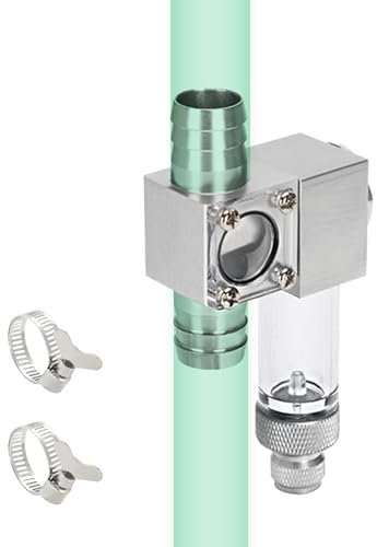 BWLEANSY Aquarien Co2 Diffusor,12/16 Mm Externer Inline-Aluminiumlegierung Aquarium Zerstäuber,Aquarium Externerinline Kohlendioxid Generator Mit Blasenzähler (12mm)