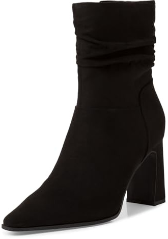 MARCO TOZZI Damen Stiefeletten mit Absatz Spitz Elegant, Schwarz (Black), 40 EU