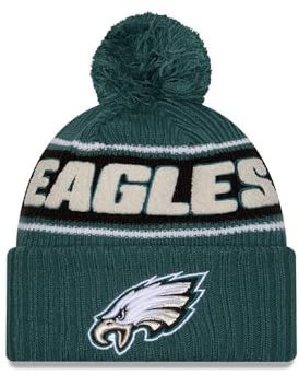 New Era Philadelphia Eagles NFL 2024 Sideline Sport Knit Grün Bommelmütze - One-Size