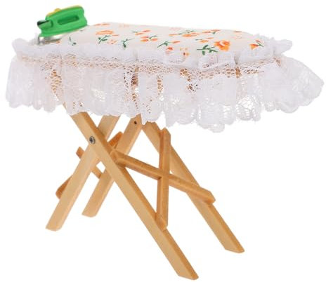 HOLIDYOYO Mini Table à Repasser Décoratif pour Maison De Poupée Accessoire De Simulation Réaliste pour Création De Scènes Miniatures