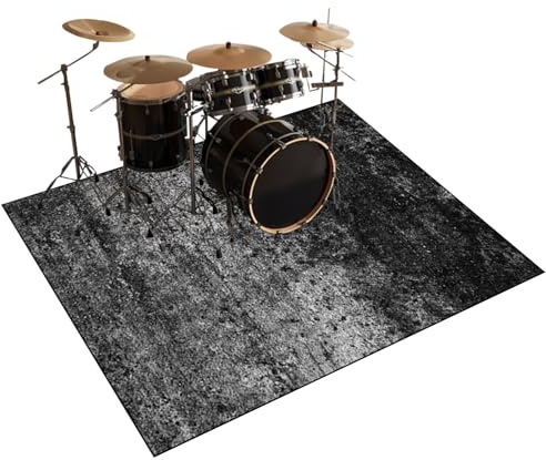 Qesjodfu Schlagzeugteppich 230 x 180 cm Schallschutz Teppich Drum-Teppich Schallschutzmatte Professionelle Drum Teppich Musikinstrumente Bodenmatte rutschfest Schlagzeugteppiche Trommelteppich