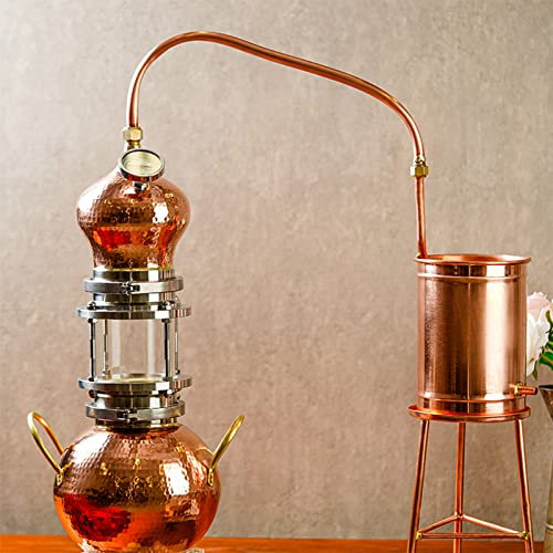Copper Alcohol Still Kit 5L Home Distiller for Spirits Brewing Water Purifier Equipment for Distilled Water Brewing