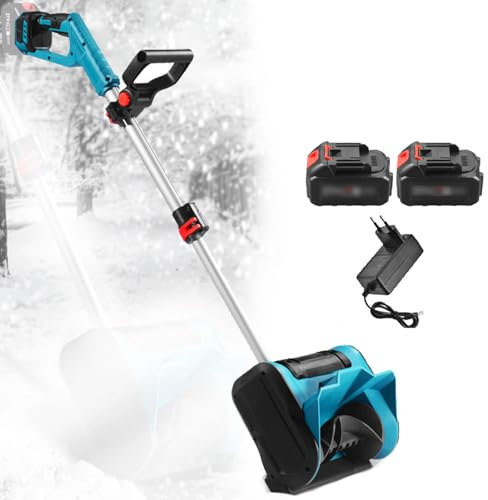 Spazzaneve Senza Fili, spazzaneve Elettrico Manuale a Spinta, Leva di Comando Retrattile da 93 cm a 125 cm, Adatta a Vari scenari per Pulire la Neve, Larghezza di Pulizia di 25,4 cm con 3000