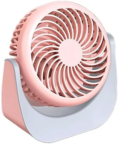 Ventilador de pie Ventilador pequeño de 3 configuraciones de velocidad, ventilador de escritorio con rotación hacia arriba y abajo de 360 ​​°, ventilador de mesa recargable por USB de 4000 mAh para