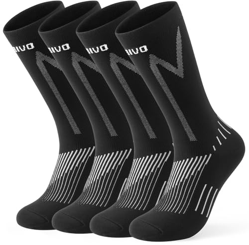 CAMBIVO Compresión Calcetines Padel, Running Socks Hombre Mujer, Medias de Compresion Cortos, Antiampollas, Respirable y Cómodo Ligeros, Ideal para Deporte, Trail, Senderismo, Ciclismo, 2 Pares