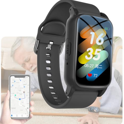 Vcyex Nödsamtalsklockor för seniorer intelligent armband för seniorer SOS nödsamtalsarmband, nödknapp för seniorer, tracker smartwatch med falldetektering, lämplig för äldre