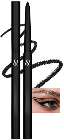 Jutqut Matte Gel Eyeliner, Wasserfest und Wischfest Eyeliner Stift, Langanhaltend Vegan Lidstrich Stift für Schnelltrocknung, Hohe Farbwiedergabe Eye Liner, Schwarzer Eyelinerstift #12