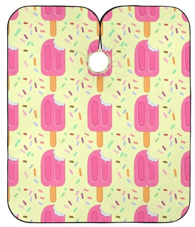 Tablier de coupe de cheveux imperméable avec motif saupoudré coloré Jaune clair 165 x 140 cm