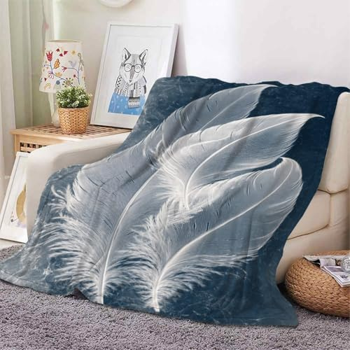 YZQGLHP Manta Animal Mantas Pluma Estampado 3D Cobija Mantas Suave Franela para Cama, Cobertor Sofa 220x240 cm Manta de Microfibra Cálida Decorativa