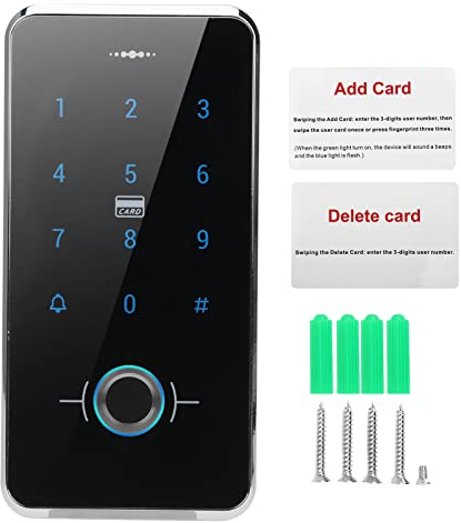 Biometrische Zutrittskontrolle Türöffner mit Fingerabdruck, IP68 Wasserdicht, 120 Nutzer, Outdoor Zugangskontrollsystem - Schnelle Erkennung, Mehrfachauthentifizierung, Für