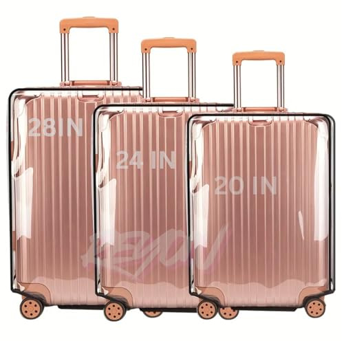 3 st bagageskydd tjockt klart PVC fodral för resväska, 50 cm 61 cm (20 tum) 28 tum i bagageskydd resväska överdrag vattentätt dammtätt reptåligt för resor bagage resväska