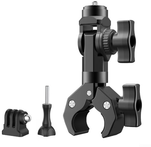 Support de serrage rotatif à 360 degrés pour guidon de moto et vélo avec poignée de verrouillage antidérapante réglable pour Pocket 3 Hero12 et autres appareils