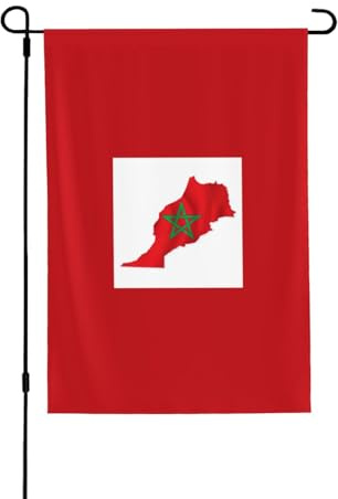 Bandiera del Marocco mappa resistente alle intemperie bandiera su entrambi i lati 71 x 102 cm, striscione decorativo stagionale per giardino cortile e portico