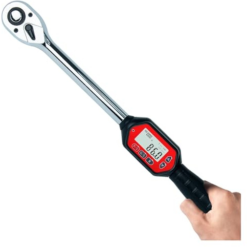 NGBFF llave dinamométrica digital, Llave dinamométrica digital de 1/2 pulgada, 4-135 Nm, 2,9-99,6 ft-lbs con zumbador y LED