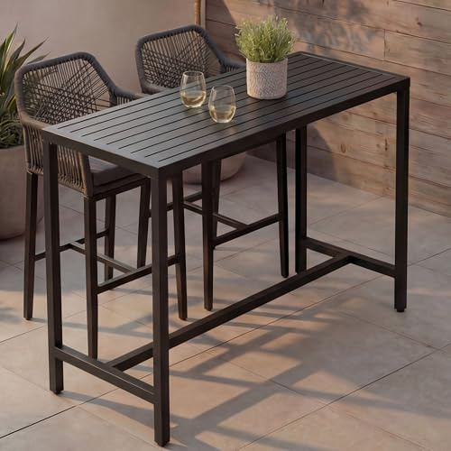 Mendler Stehtisch HWC-P91 Outdoor Metall 105x130x65cm - anthrazit