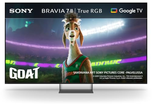 Sony BRAVIA 7 II True RGB Fernseher, 65 Zoll, 4K-Smart-TV (Google TV), RGB-LED, XR Prozessor mit KI-Technologie, 120-Hz-Fernseher mit Dolby Vision/Atmos, PS5-kompatibel, Modell 2026 – Schwarz