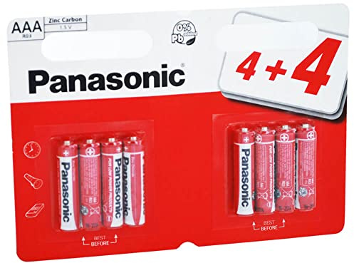 Panasonic Lot de 8 Piles AAA en Zinc Carbone