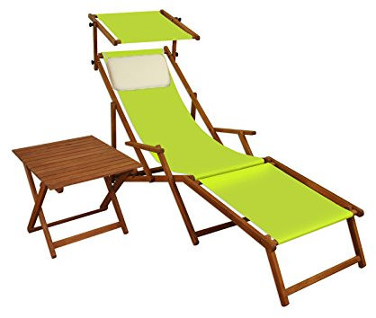 Erst-Holz Gartenliege Sonnenliege Pistazie Liegestuhl Fußteil Sonnendach Tisch Deckchair 10-306 F S T KH