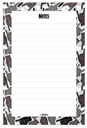 dabelino Musiker Geschenke: 2x Notizblöcke Pommesgabel Metal Hand, DIN A5 je 50 Blatt (für Rock Fans, Männer, Notenblock Humor, lustig)