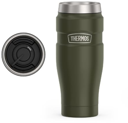 Thermos Staineless Steel King 16 Ounce Travel Tumbler, Army Green