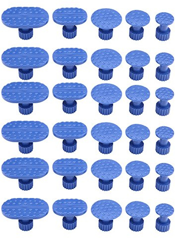 Keenso 30pcs Outil De Réparation de Débosselage Pour Carrosserie, Onglets d'Extraction Blue Extracteurs Kit de Réparation sans Peinture Paintless